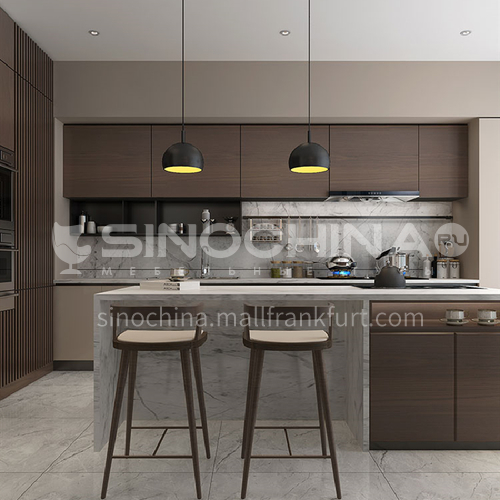 Modern kitchen Melamine with particle board open kitchen-GK-027